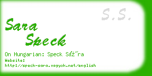 sara speck business card